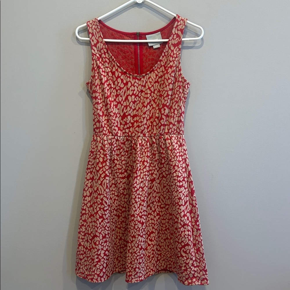 MAEVE BY ANTHROPOLOGIE CALDERA RED ANIMAL PRINT DRESS size small